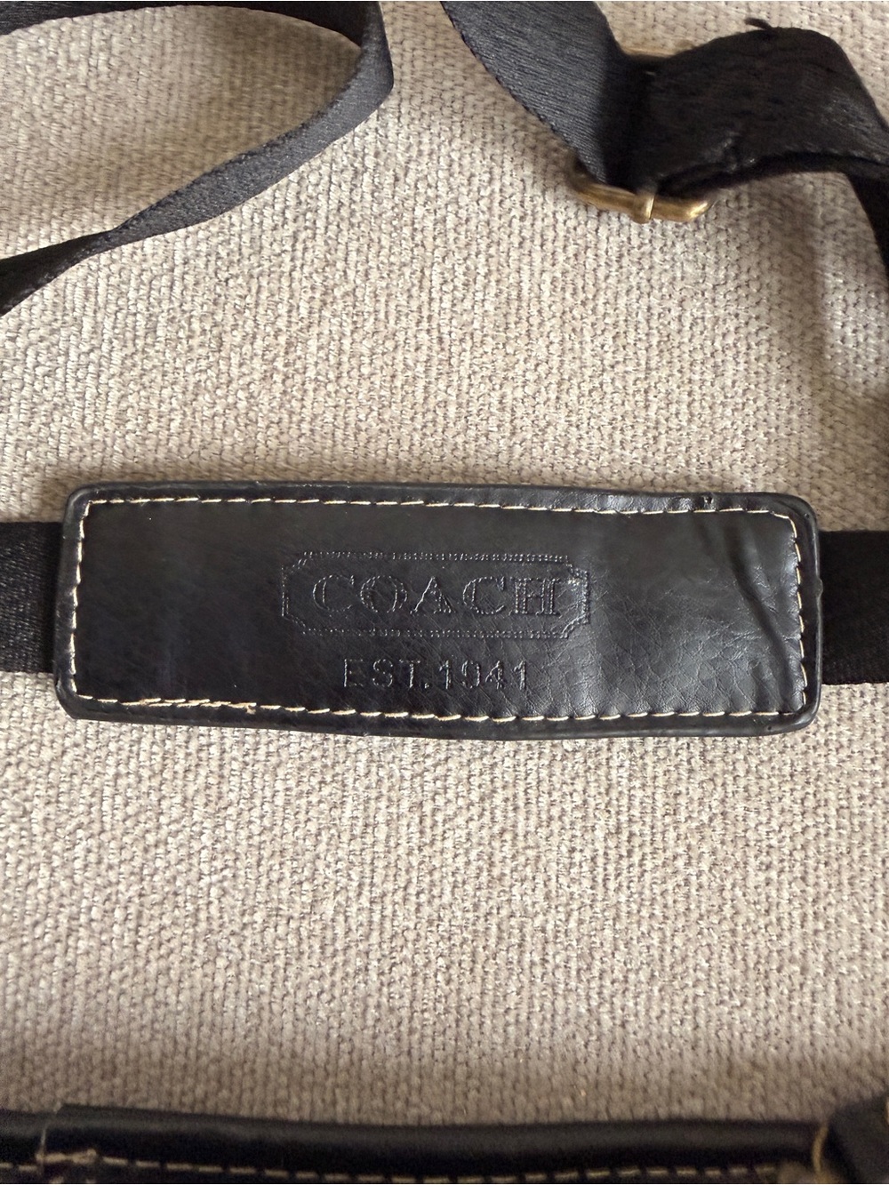 Coach Black & Gray Signature Crossbody Pouch - Picture 9 of 10